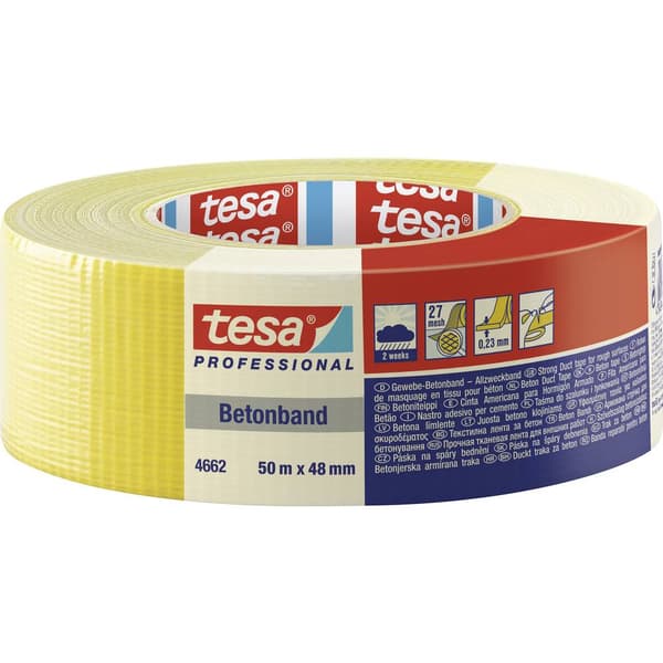 tesa 04662-00199-00 Tygtejp tesa® Professional Gul (L x B) 50 m x 48 mm 1 st