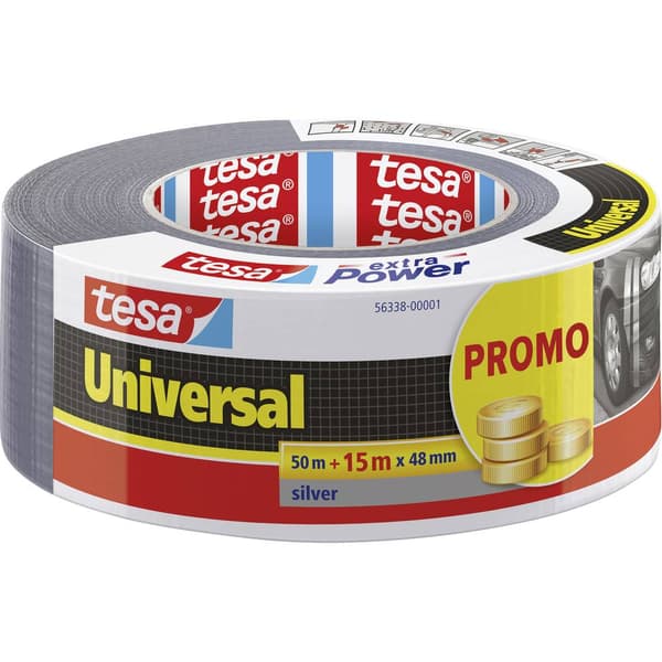 tesa UNIVERSAL 56338-00001-01 Tygtejp Silver (L x B) 65 m x 48 mm 1 st