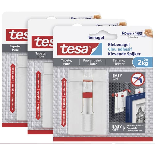 tesa 77777 Justerbar klisterspik Vit