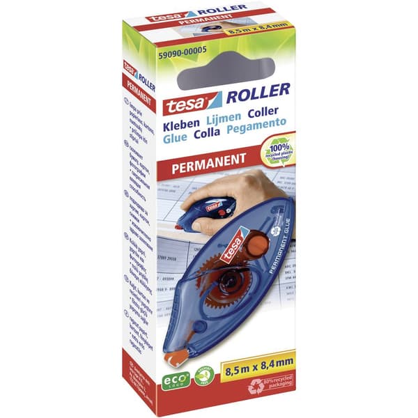 tesa Justeringstejp ROLLER Permanent ecoLogo® Multipack 8.4 mm 8.5 m Permanent Återpåfyllningsbar: Nej 59090 5 st