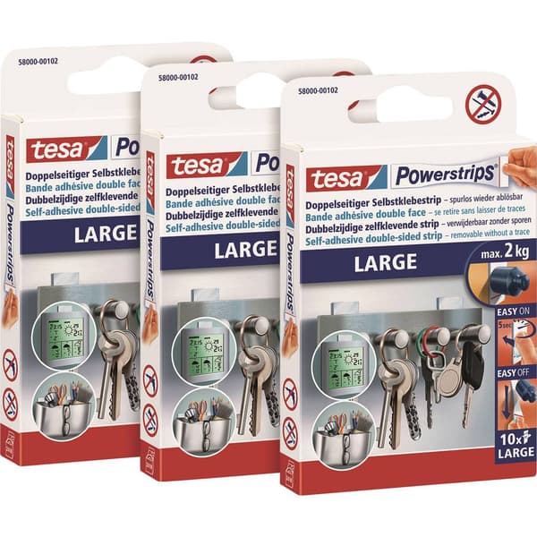 tesa POWERSTRIPS® Large Dubbelsidig tejp Vit