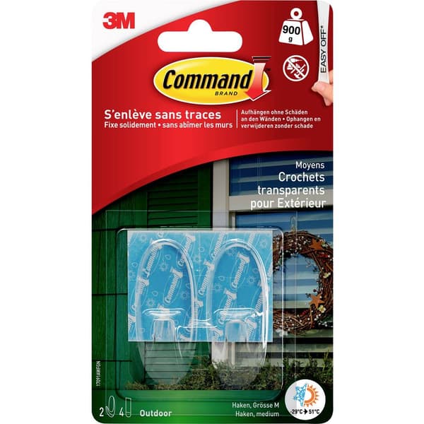 3M Command™ krok M för utomhusbruk i oval form Transparent
