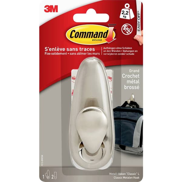 3M Command™ Forever Classic metallkrok L Nickel (borstad)