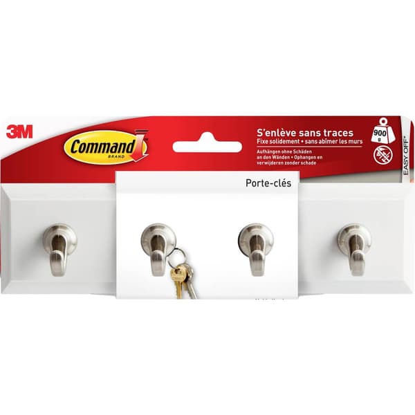 3M Command™ Nyckellist Vit, Metall
