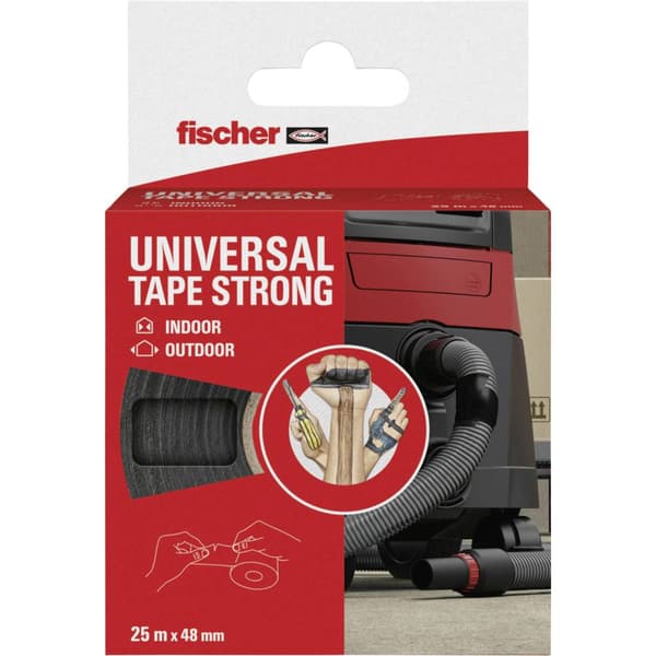 Fischer GOW 560903 Tygtejp Svart (L x B) 25 m x 48 mm 1 st