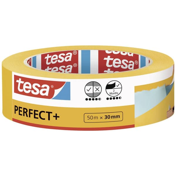 tesa Perfect+ 56537-00000-00 Malertape Gul (L x B) 50 m x 30 mm 1 stk