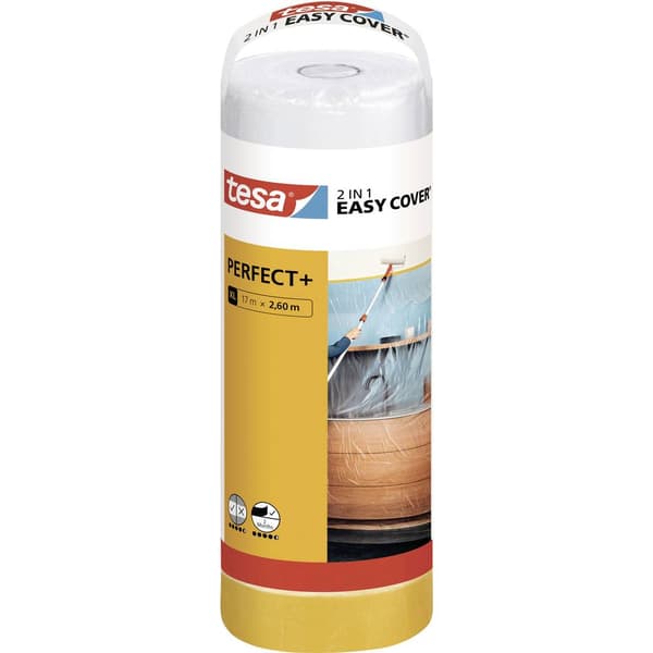 tesa Easy Cover Perfect+ 56575-00000-00 Täckfolie Gul, Transparent (L x B) 17 m x 2.60 m 1 set
