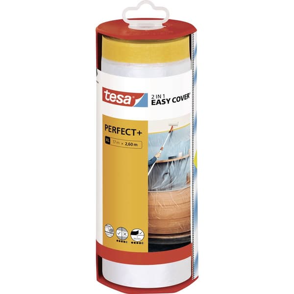 tesa Easy Cover Perfect+ 56572-00000-00 Täckfolie Gul, Transparent (L x B) 17 m x 2.60 m 1 st