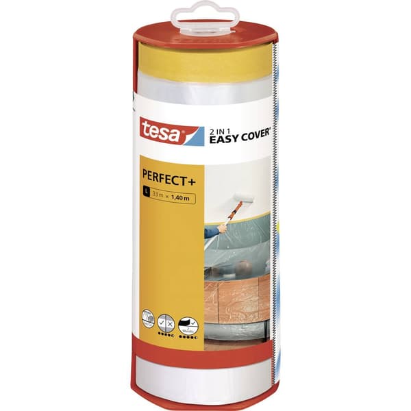 tesa Easy Cover Perfect+ 56571-00000-00 Täckfolie Gul, Transparent (L x B) 33 m x 1.40 m 1 st