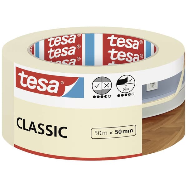 tesa Classic 52807-00000-03 Målartejp Vit (L x B) 50 m x 50 mm 1 st