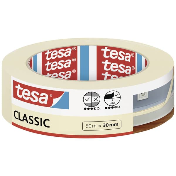 tesa Classic 52805-00000-03 Målartejp Vit (L x B) 50 m x 30 mm 1 st