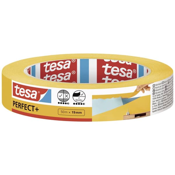tesa Perfect+ 56536-00000-00 Målartejp Gul (L x B) 50 m x 19 mm 1 st