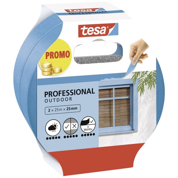 tesa Professional Outdoor 56214-00000-03 Målartejp Blå (L x B) 50 m x 25 mm 2 st