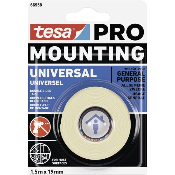 tesa Mounting PRO Universal 66958-00000-00 Monteringsband Vit (L x B) 1.5 m x 9 mm 1 st