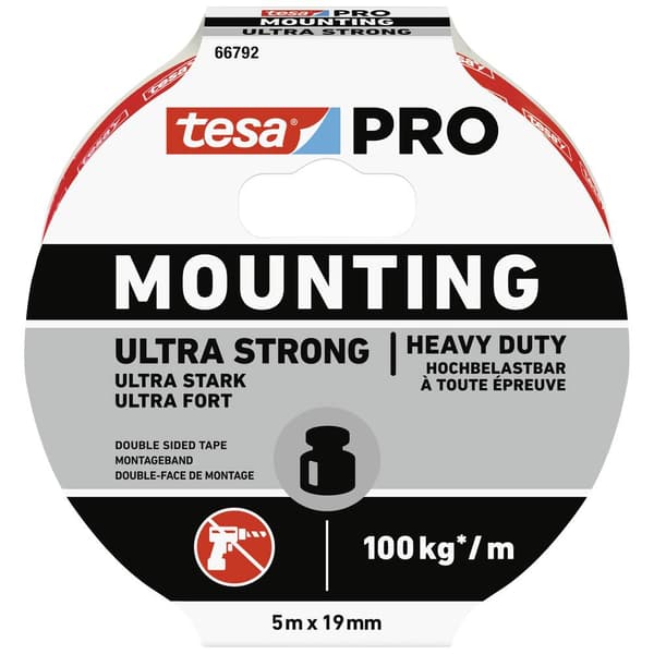 tesa Mounting PRO Ultra Strong 66792-00001-00 Monteringsband Vit (L x B) 5 m x 19 mm 1 st