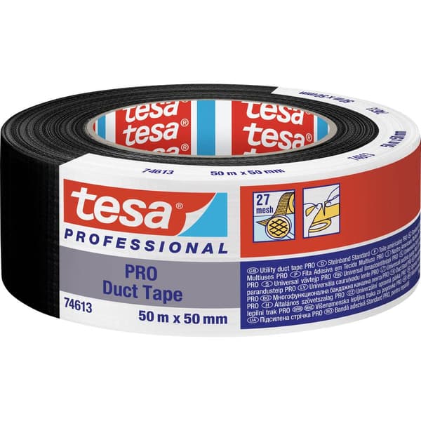 tesa Duct Tape PRO 74613-00002-00 Repareringstejp Svart (L x B) 50 m x 50 mm 1 st