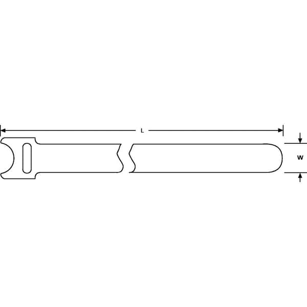 HellermannTyton Kardborreband-bundtband för paketering Statisk del och fleecedel (L x B) 200 mm x 12.5 mm Röd 10 st