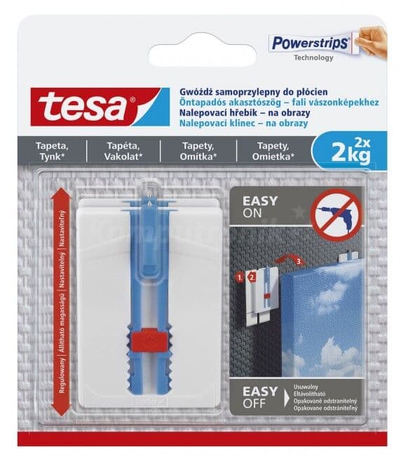 Tesa väggfäste 2st, för tavlor med träramar upp till 2Kg