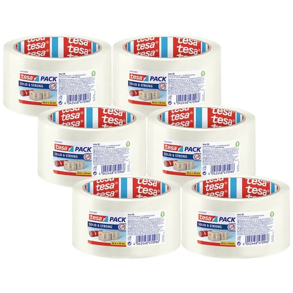 tesa 58640-00500-00 Packtejp Transparent (L x B) 66 m x 50 mm 6 st