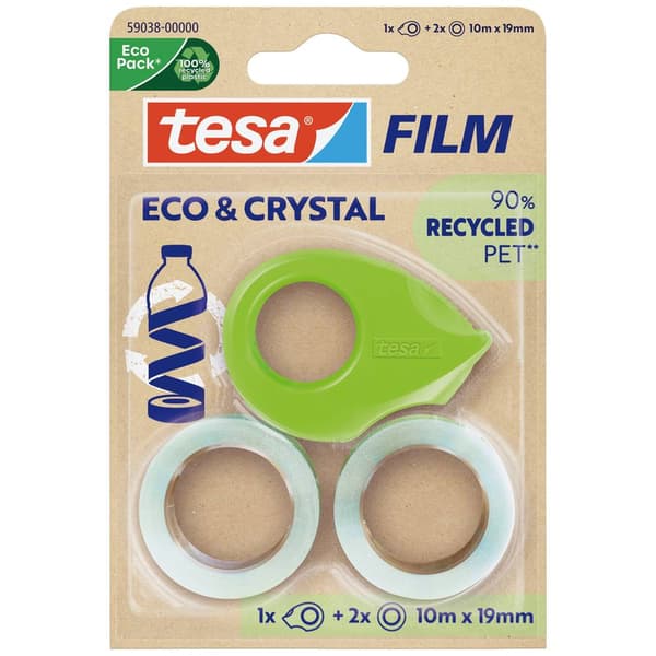 tesa ECO & CRYSTAL 59038-00000-00 tesafilm tesafilm® Eco & Crystal Transparent (L x B) 10 m x 19 mm 2 st