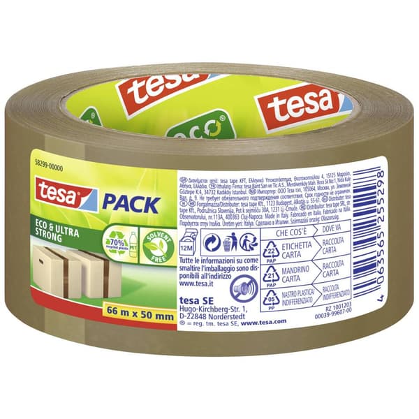 tesa ECO & ULTRA STRONG 58299-00000-00 Packtejp tesapack® Eco & Ultra Strong Brun (L x B) 66 m x 50 mm 1 st