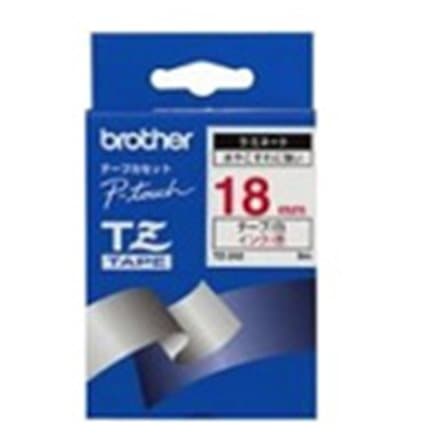 Brother TZE242 18mm Röd på vit laminerad