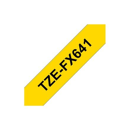 BROTHER TZEFX641 18mm BLACK ON YELLOW FLEXIBLE ID