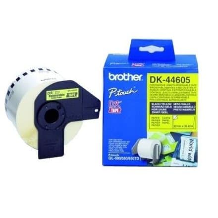 BROTHER DK44605 Brother szalagcimke, nem tapad, 62mm, sarga