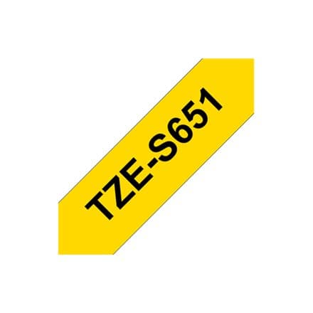 Brother TZES651 24MM BLACK ON YELL STRONG