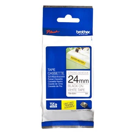 BROTHER TZES251 Tape Brother 24mm BLACK ON WHITE ADHESIVE TAPE
