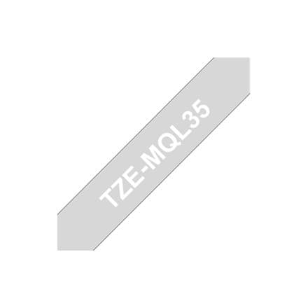 BROTHER TZEMQL35 12mm White/Light Grey matt 5M length
