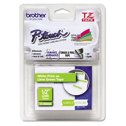 BROTHER TZEMQL35 12mm White/Light Grey matt 5M length