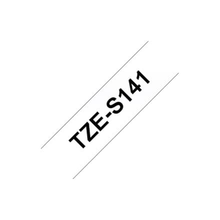 BROTHER TZES141 18mm BLACK ON CLEAR ADHESIVE TAPE