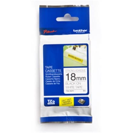 BROTHER TZES241 Tape Brother 18mm BLACK ON WHITE ADHESIVE TAPE