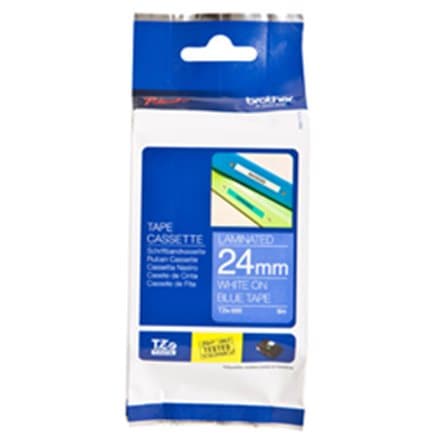 Brother laminated tape TZe-555 - White on blue