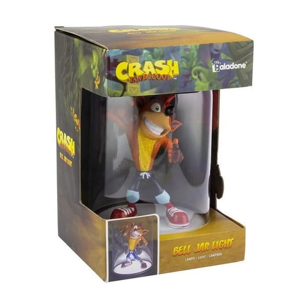 Bell Jar Lampa - Crash Bandicoot - 20 cm - Figur under klocka - USB-anslutning - Blandat