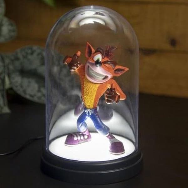 Bell Jar Lampa - Crash Bandicoot - 20 cm - Figur under klocka - USB-anslutning - Blandat