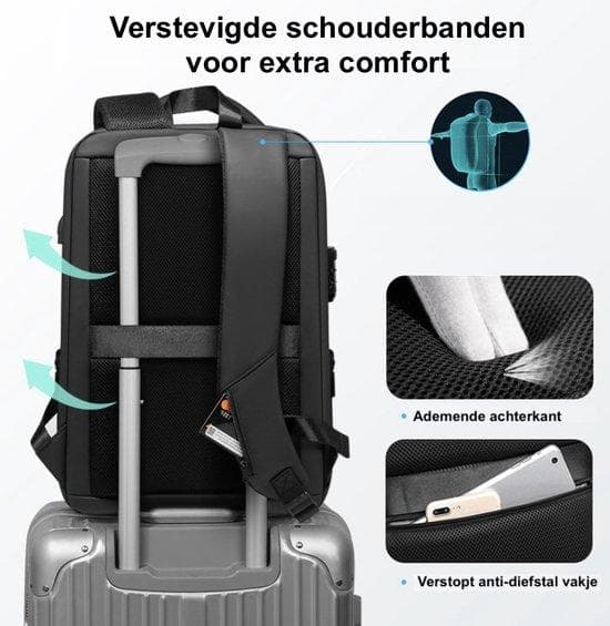 Laptop ryggsäck | Anti-stöld USB -laddningsport Skolväska | Resväska