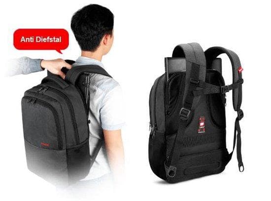 Tigernu Protector - Laptop Ryggsäck - Anti -stöld USB - 12,5 till 15,6 tum - svart
