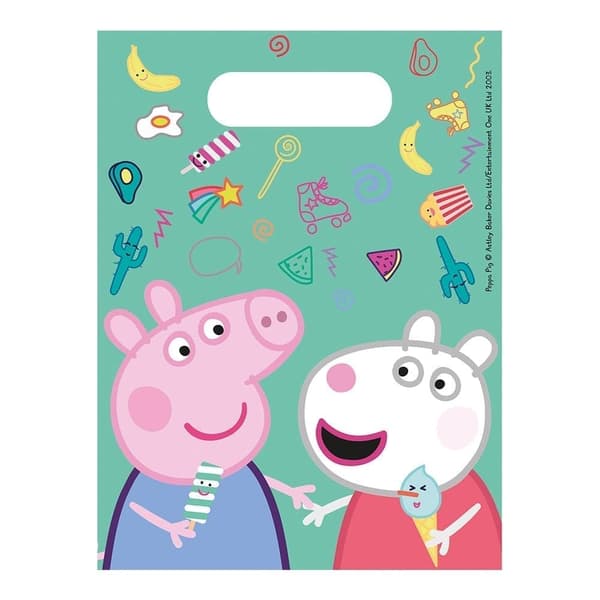 Partypåsar Party Bags Greta Gris Peppa Pig 6-Pack Godispåsar Kalaspåsar