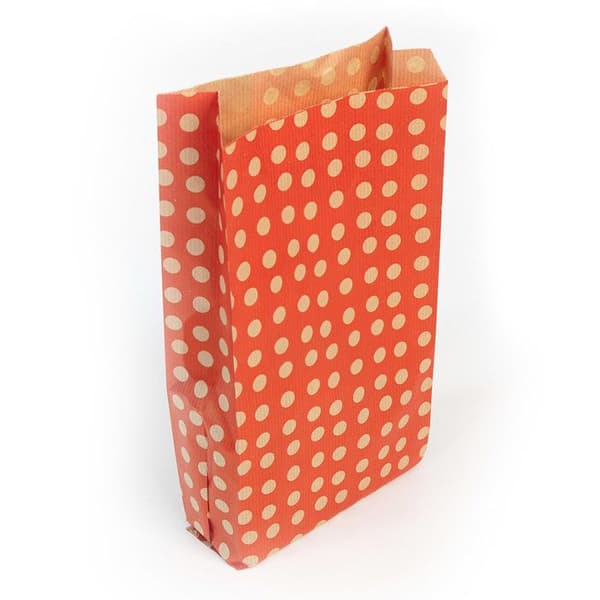 50 kraftpåsar med kil CLAIREFONTAINE Röda gyllene prickar 15x31cm