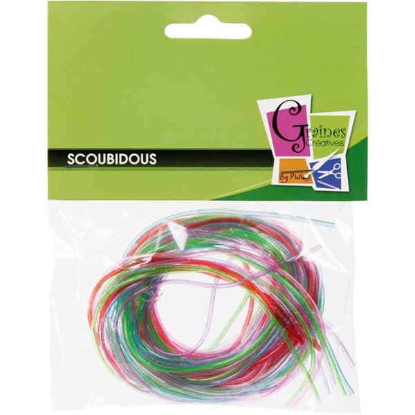 Scoubidous - Ftalatfri - 12 glittertrådar - Rosa - För barn