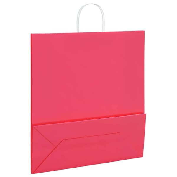 vidaXL Kraftpapperspåsar 50 st med handtag rosa 45x17x48 cm