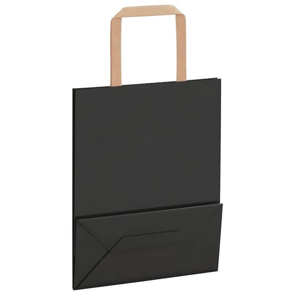 vidaXL Kraftpapperspåsar 250 st med handtag svart 18x8x22 cm