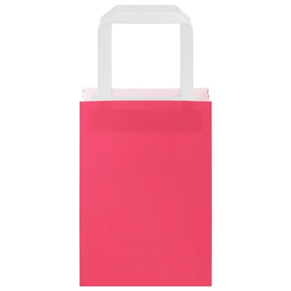 vidaXL Kraftpapperspåsar 250 st med handtag rosa 15x8x21 cm