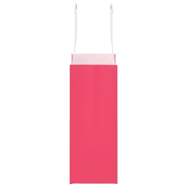 vidaXL Kraftpapperspåsar 250 st med handtag rosa 15x8x21 cm