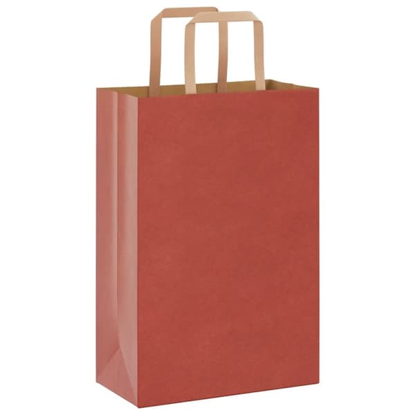vidaXL Kraftpapperspåsar 250 st med handtag röd 21x11x31 cm
