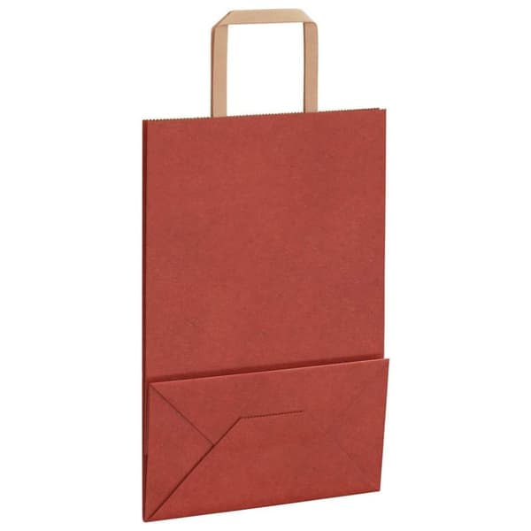vidaXL Kraftpapperspåsar 250 st med handtag röd 21x11x31 cm