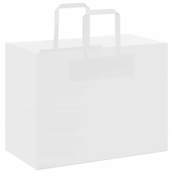 vidaXL Kraftpapperspåsar 250 st med handtag vit 32x17x25 cm