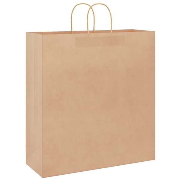 vidaXL Kraftpapperspåsar 50 st med handtag brun 45x17x48 cm